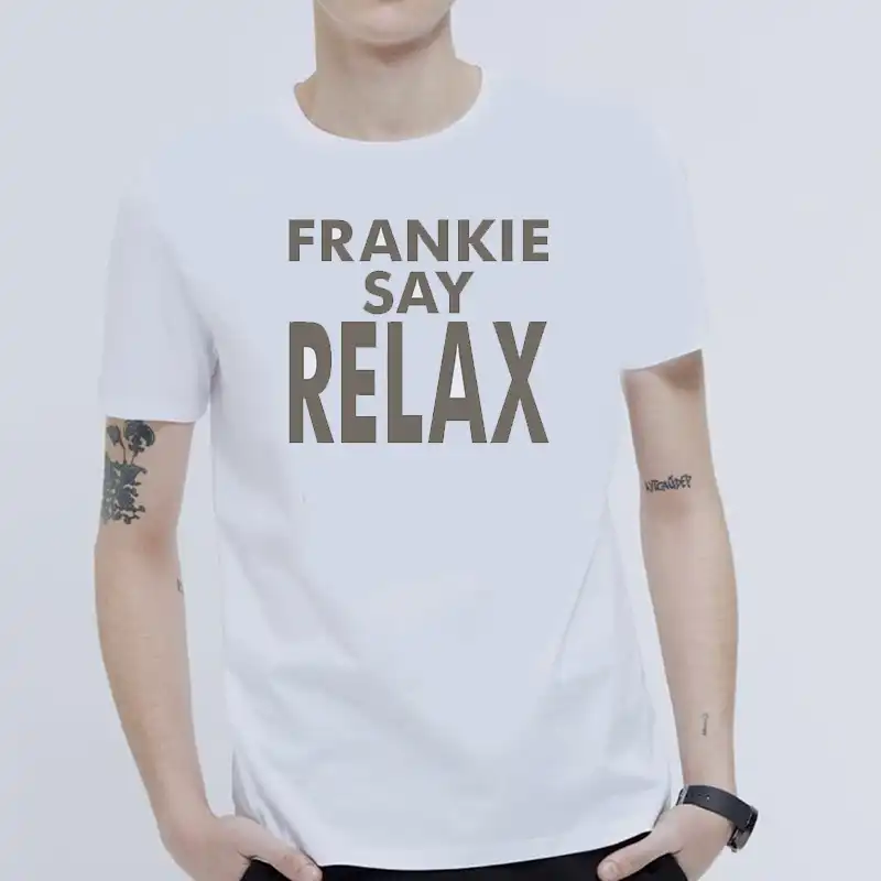 2019 New Man Tee Verão Moda Masculina Manga Curta T-shirt 100% Algodão Comforable Macio Impressão Frankie Dizer Relaxar Casual Tops