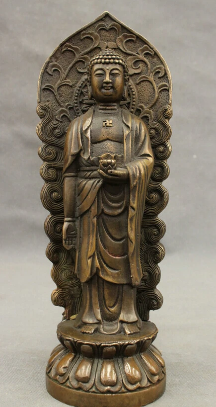 

S3460 Tibet Tibetan Bronze Copper Carved Buddhism Shakyamuni Sakyamuni Buddha Statue D0317