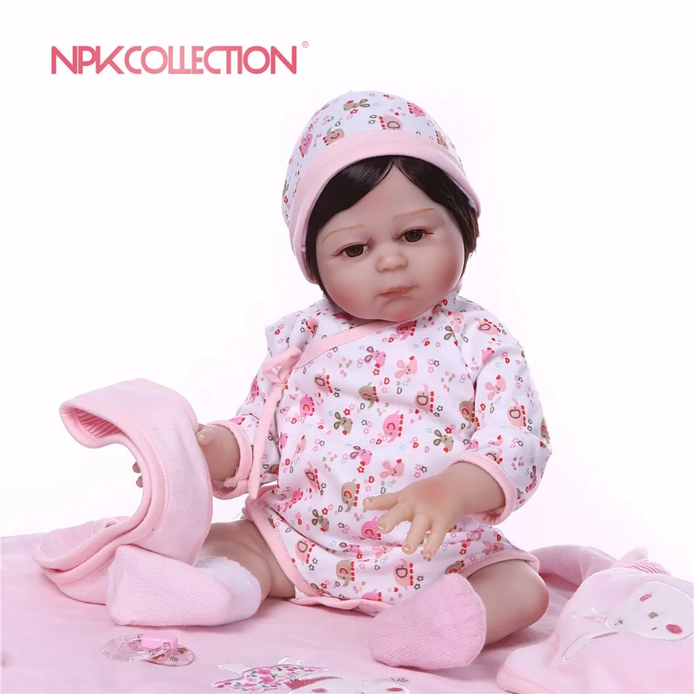 NPKCOLLECTION bebe Кукла реборн 47 см Силиконовая реборн Детская кукла Очаровательная Реалистичная малышка Bonecas Девочка Малыш menina de силикон