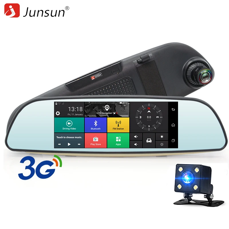 

Junsun E515 Car DVR 3G Mirror 6.5" Dash Cam Full HD 1080P Video Recorder Camera Android 5.0 GPS Rearview Mirror Registrar