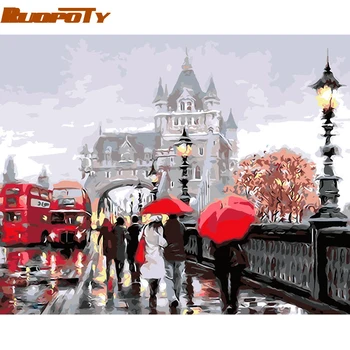 

RUOPOTY Frame Bridge Lovers DIY Painting By Numbers Acrylic Paint On Canvas Modern Wall Art Picture Unique Gift For Home Decor