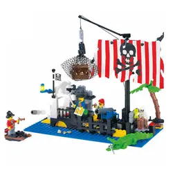 Пиратская серия затонувшая лодка Строительный блок Набор лодка модель nanoblock кирпичи обучающая модель игрушки для детей Подарки
