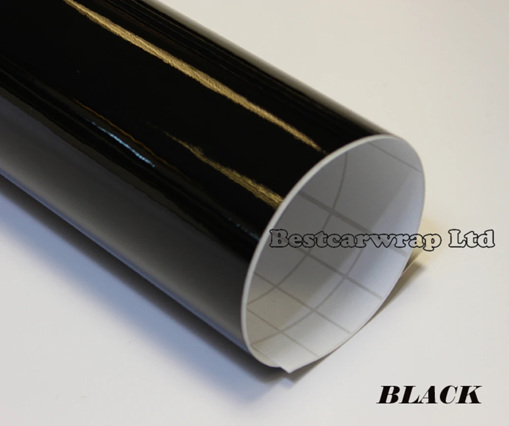 

Ultra Gloss Black Vinyl Car Wrap Styling with Air Bubble Free Shiny Black Ultra Glossy Film Car Stickers Size 1.52x30m/Roll