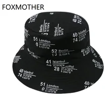 FOXMOTHER осенний город цифровые координаты полярная шляпа для мужчин Боб широкополый ползунок Панама шляпа для рыбалки Мужские Женские шапки