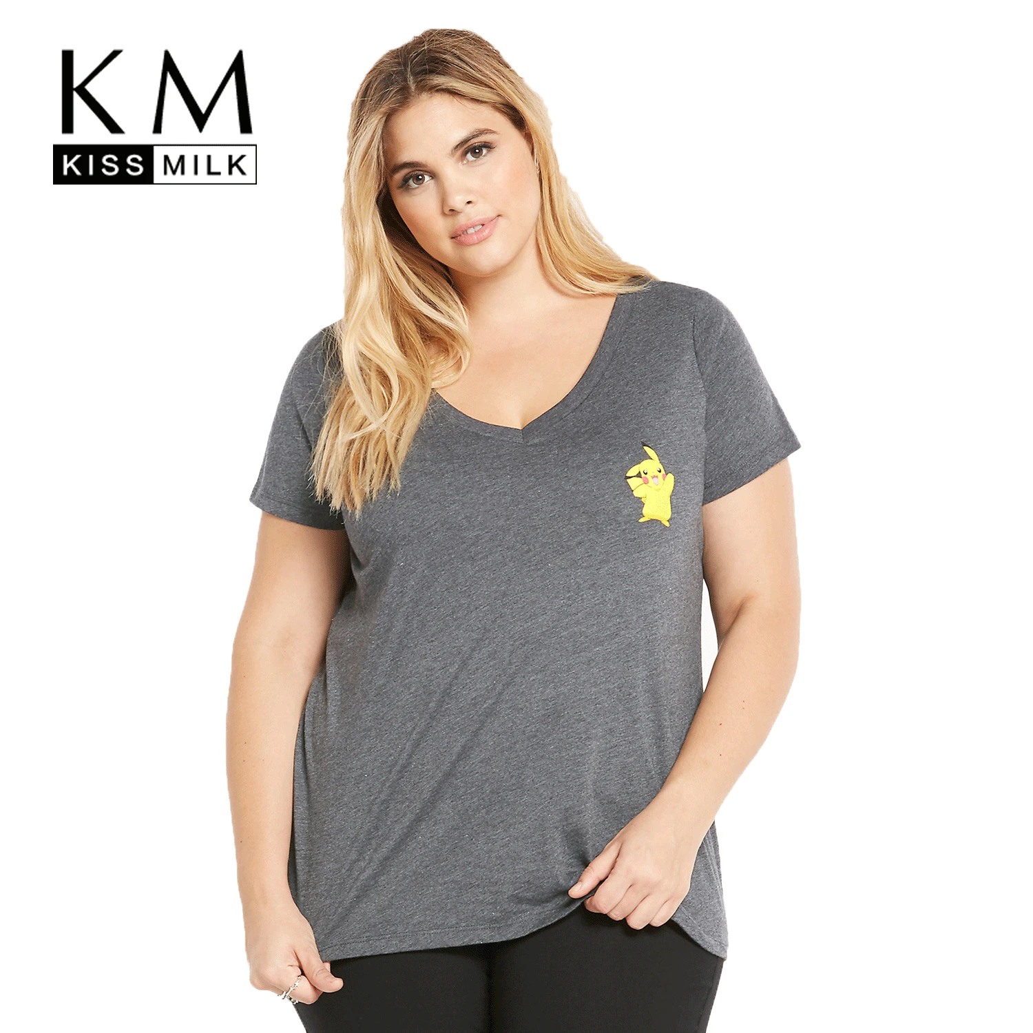 Download Kissmilk 2018 New Women Clothing Plus Size V Neck Short ...