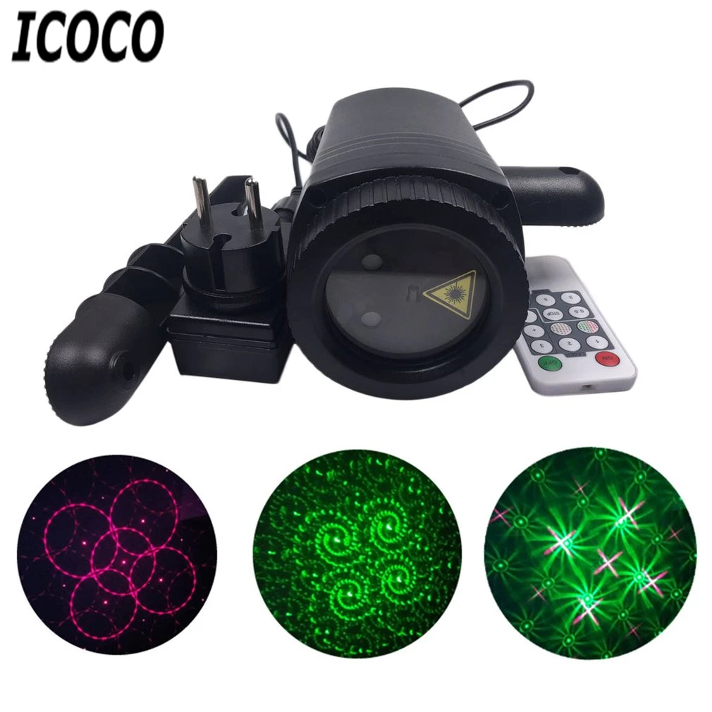 

ICOCO LED Lawn Lamp Dynamic Light Waterproof Change Pattern Laser Light Remote Control Party Landscape Spot Light for UK/AU Plug