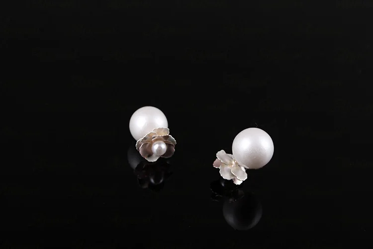 Женские Двухсторонние серьги гвоздики с искусственным жемчугом|earrings sexy|earring