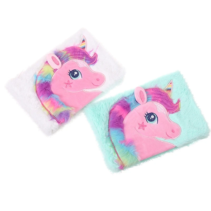 

1 Pcs Cartoon Colorful Dream Unicorn Plush Notebooks Girls Portable Pocket Diary Planner Notepad Escolar Papelaria Stationery