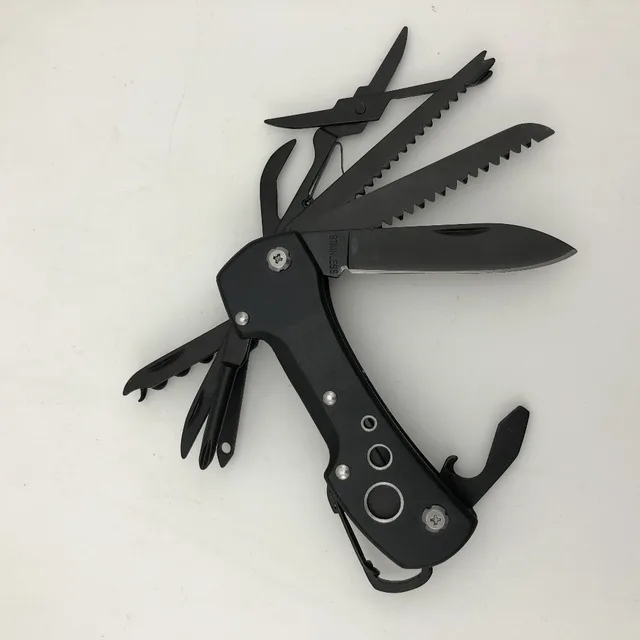 Black Multifunctional Swiss Knife Multi Purpose Army Folding Pocket Knife Outdoor Camping Survival EDC Tool 5