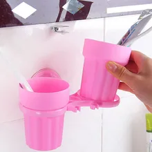Креативная присоска, держатель для зубной щетки, присоска для рта, чашка для парной чистки зубов, набор для мытья ванной комнаты, парная зубная стойка