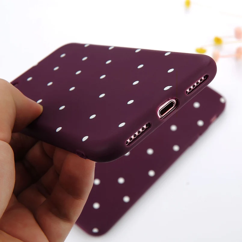USLION Wave Point Phone Case For iPhone 8 Plus Wine Red Ploka Dots Soft TPU Back Cover For iPhone X XR XS Max 7 6 S Plus 5 5S SE USLION Wave Point Phone Case For iPhone 8 Plus Wine Red Ploka Dots Soft TPU Back Cover For iPhone X XR XS Max 7 6 S Plus 5 5S SE
