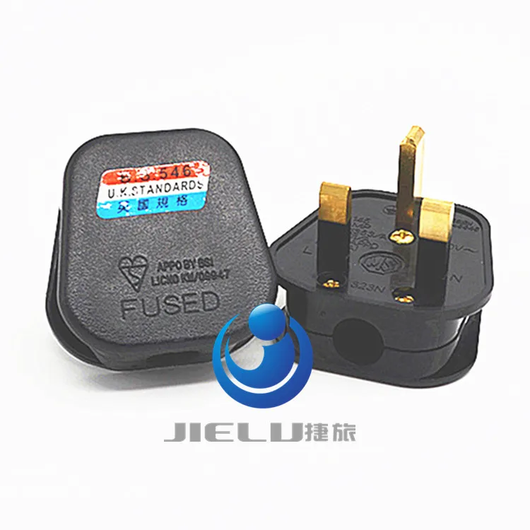 

High Quality Black 3 Pin UK Mains Top Plug 13A Appliance Power Socket Fuse Adapter Household,1 pcs