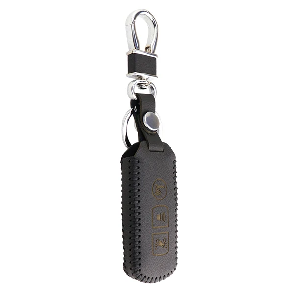 Пояса из натуральной кожи ключ Обложка для Honda PCX 125 150 Keycase мотоцикл Smart кепки защитный чехол Брелок в виде ракушки женские кошельки Fob - Название цвета: Black