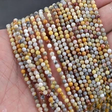 Свободные бусины crazy agate круглые 3 мм желтый 1" для DIY изготовления ювелирных изделий FPPJ бусины натуральный драгоценный камень