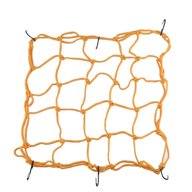 40*40 см мотоциклетный шлем банджи для хранения багажа универсальный шлем сетка для хранения топливного бака багажная сеть велосипед 6 крючков удерживайте вниз - Цвет: Оранжевый