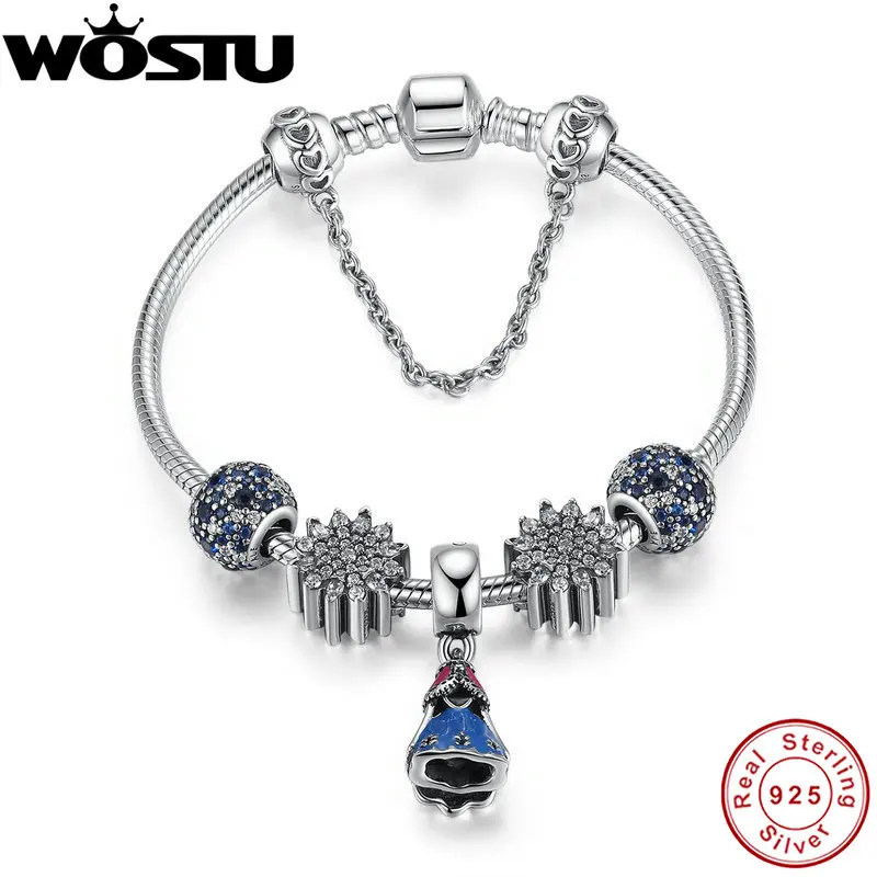 

New Arrival 100% 925 Sterling Silver Bracelet For Women With Heart Safety Chain ,Ice Charms Fashion Jewelry Gift CRB005