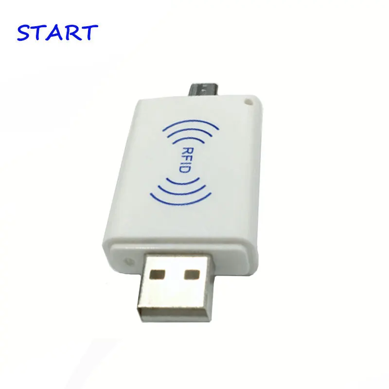 Двойной USB Rfid считыватель карт для Android оконная система мини размер Micro USB 125 кГц Rfid Считыватель