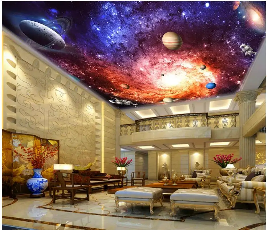 Фон для студийной съемки под заказ 3d потолочные фрески обои Фэнтези Красочные градиент Вселенная star river комнате обои для стен 3d