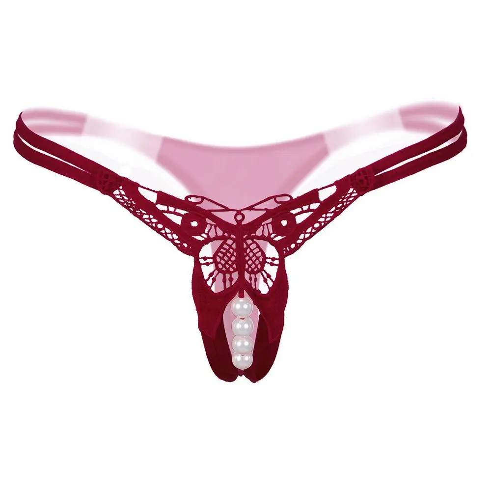 Personality Women's Underwear Opening Crotch Sexy Panties Transparent G-string Thong Female Lace Lingerie Low-waist Briefs Women