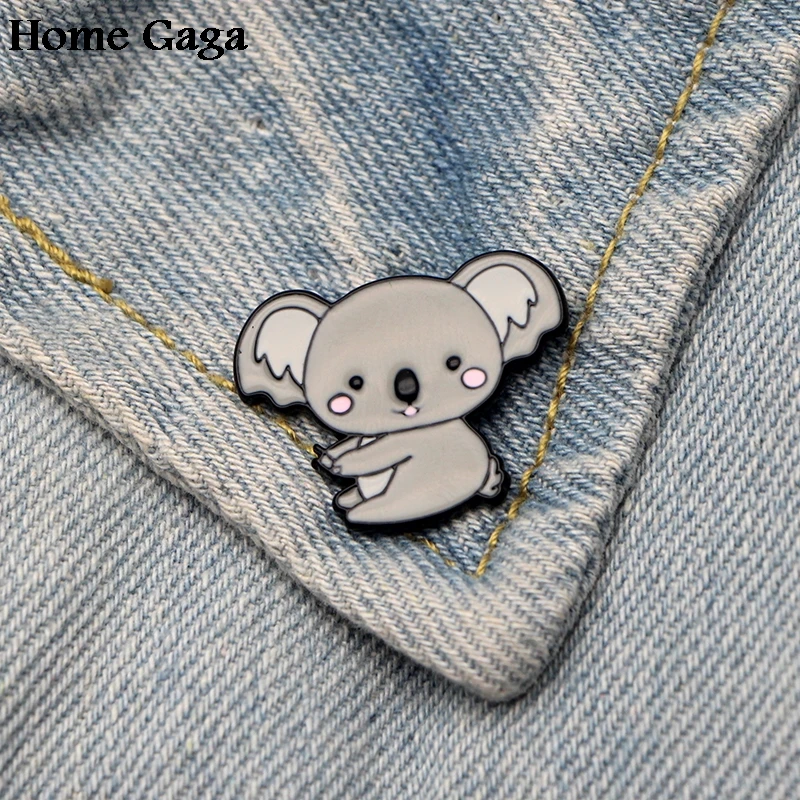 

Homegaga Koala bear DIY Zinc tie cartoon Funny Pins backpack clothes brooches for men women hat decoration badges medals D1595