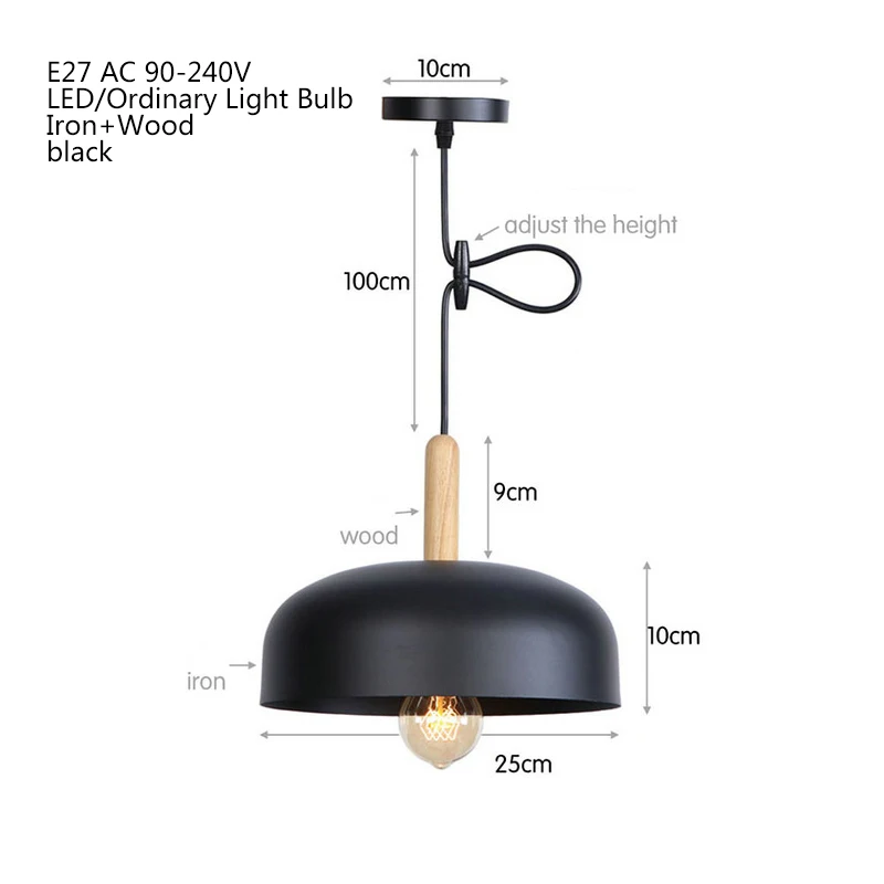 Nordic контракт алюминиевая древесина E27 светодиодный подвесной светильник, ресторан спальня цвет подвесные светильники cafe Домашнее освещение на лофте светильники - Цвет корпуса: YY-PDK8007