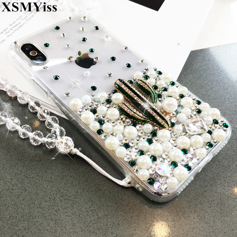 Защитный чехол XSMYiss для Samsung A3 A5 A7 2017 A9 A8 A6 PLUS A50 A70 A80 телефона с блестящим жемчугом и