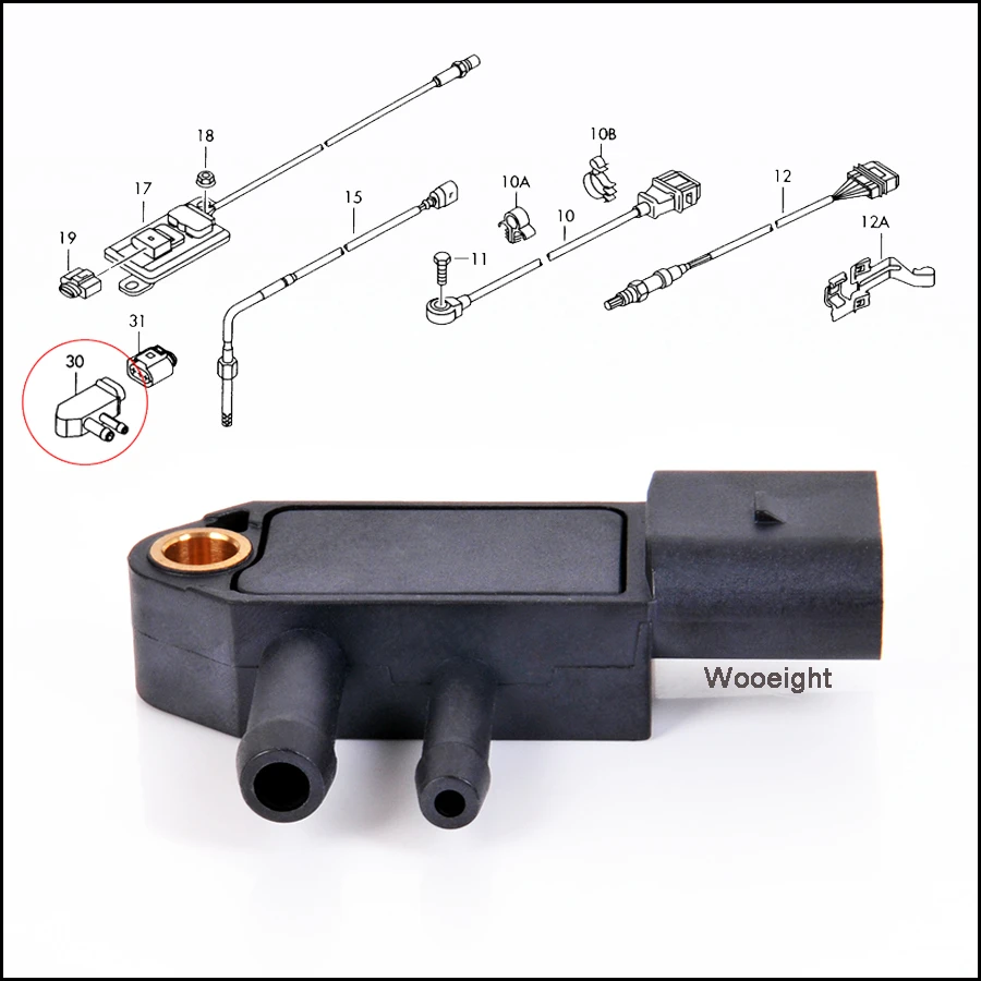 Dpf Diesel Particulate Filter Differential Exhaust Pressure Sensor 076906051B For Vw Jetta Passat Audi A3 Q3 076 906 051 B|Pressure Sensor| - Aliexpress