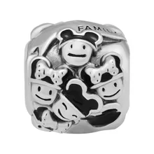 Семья мышей, металлические бусины, амулеты, серебро, 925, для браслета femme argent 925 пробы, серебряный шарм, изготовление украшений perle