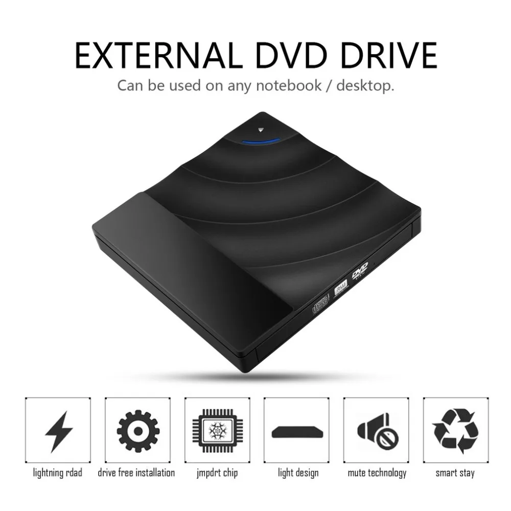 DVD Drives slim External Optical Drive CD RW Burner DVD ROM Player for