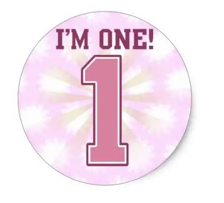 1 5inch big pink number one girl s first birthday classic round sticker stickers long stickersticker bomb aliexpress