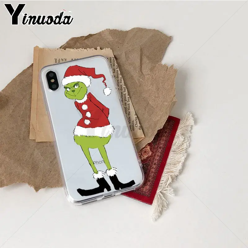 Yinuoda grinch Новое поступление Прозрачный чехол для телефона iPhone Xr XsMax 8 7 6 6S Plus Xs X 5 5S SE 5C чехол s - Цвет: A3