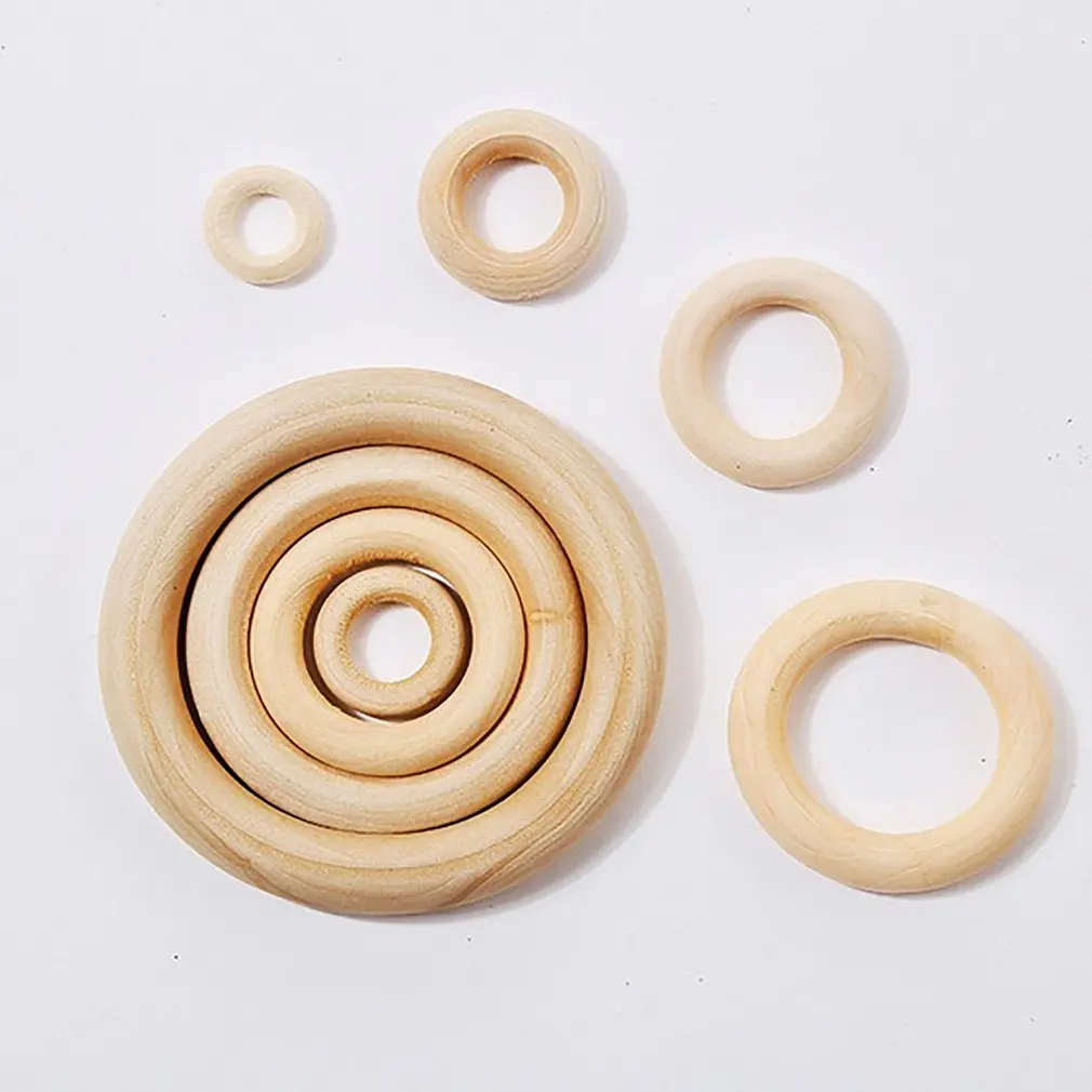 

New 15-100mm High Quality Wood Color Wood Ring Wood Ring Rings Metal Crafts Curtain Accessories Solid Wood Buckle