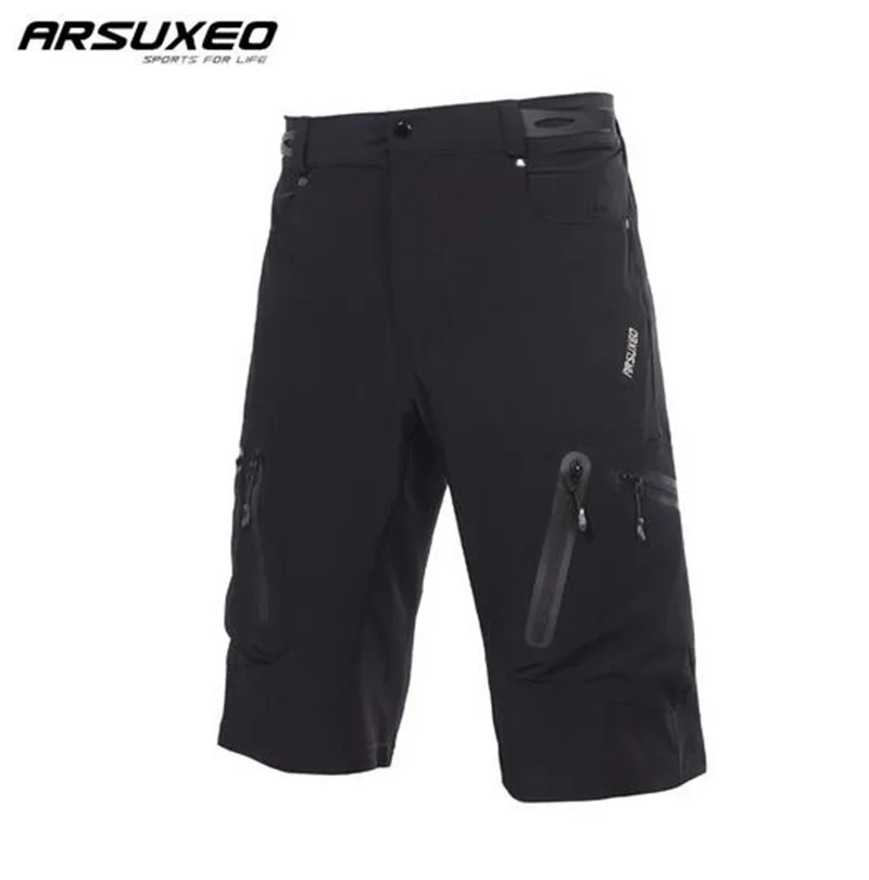 

ARSUXEO Mens Outdoor Sports Cycling Shorts Downhill Mountain Bike Shorts Breathable Water Resistant Short Sport