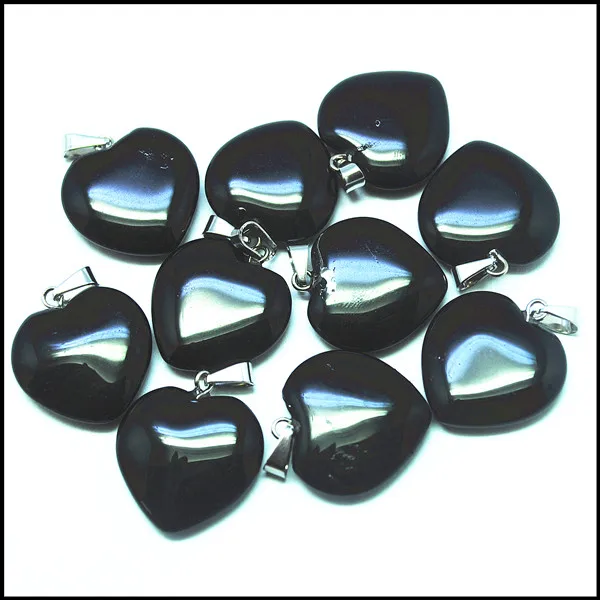 

5pcs nature black onyx black agatee stone pendants heart shapes size 20mm lapis lazuli laboradorite stone carnelian