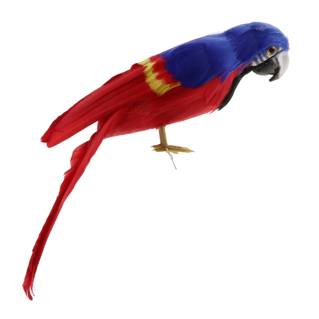 Simulation Parrot Model Artificial Feather Bird Animal Figurine Home Garden Sculptures Yard Law Ornament Decor Fancy Dress Party
