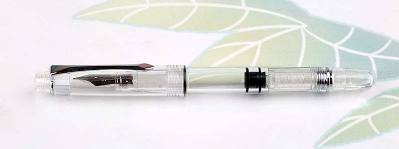 2 шт. PENBBS 494 поршневая авторучка полностью прозрачный пластик прозрачное качество EF& F Nib 0,38& 0,5 мм Комплект ручек подарок для бизнеса