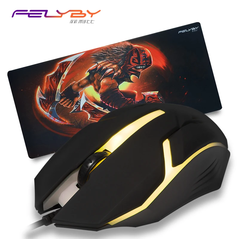 

FELYBY Professional Office USB Wired Ergonomic Mouse for Computer Laptop & Optical Mobile Mice Set with Gaming Mouse Pad