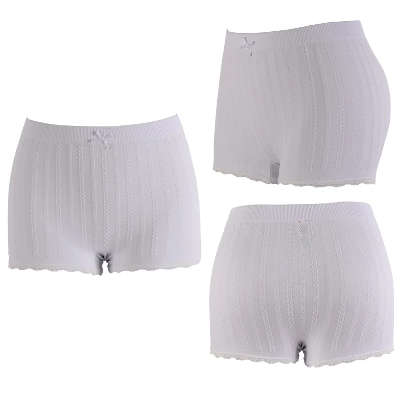 Hot Sales Women Cotton Corset Panties Seamless Anti Emptied Underwear Girl Briefs Slimming Lace Crochet Safety Short Pant