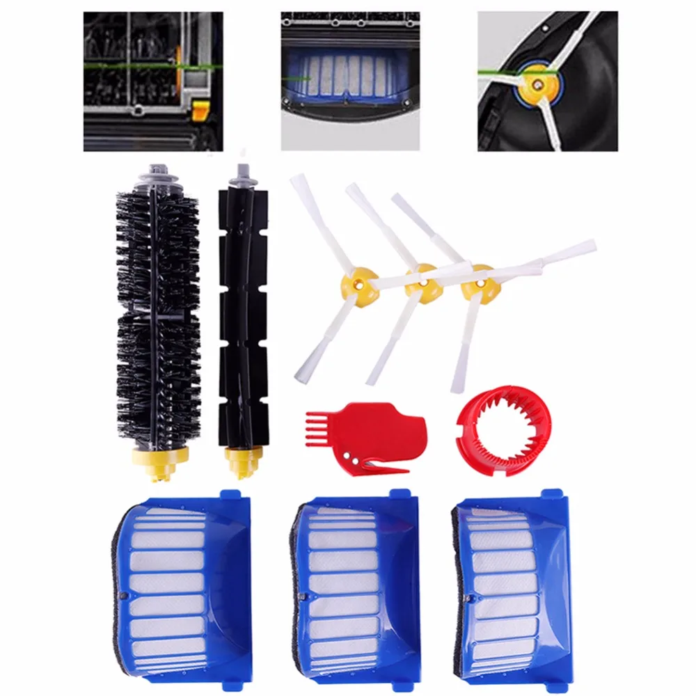 10Pcs/12Pcs/15Pcs/18Pcs/Set Sweeping Robot Replacement Parts Kit For