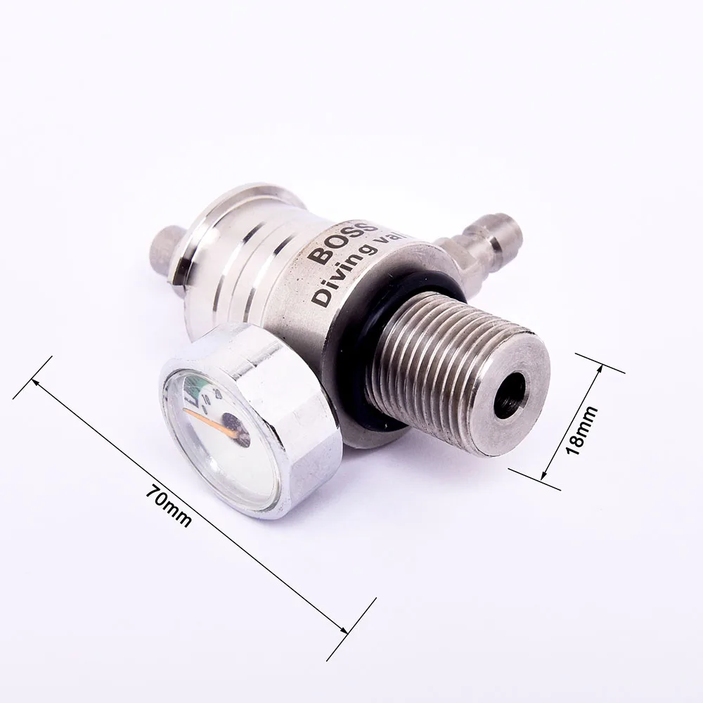 PCP Airforce Condor High Pressure Valve Direct Injection Test Valve M18x1.5 8mm Fill Nipple 4500psi 40MPA Gauge Stainless Steel
