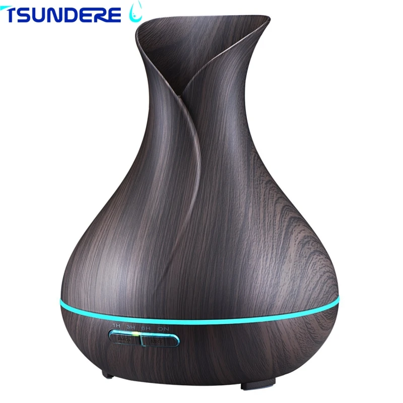 Aroma Essential Oil Diffuser Aromatherapy 400mL Ultrasonic Cool Mist Aroma Diffuser Air Humidifier Wood Grain 7