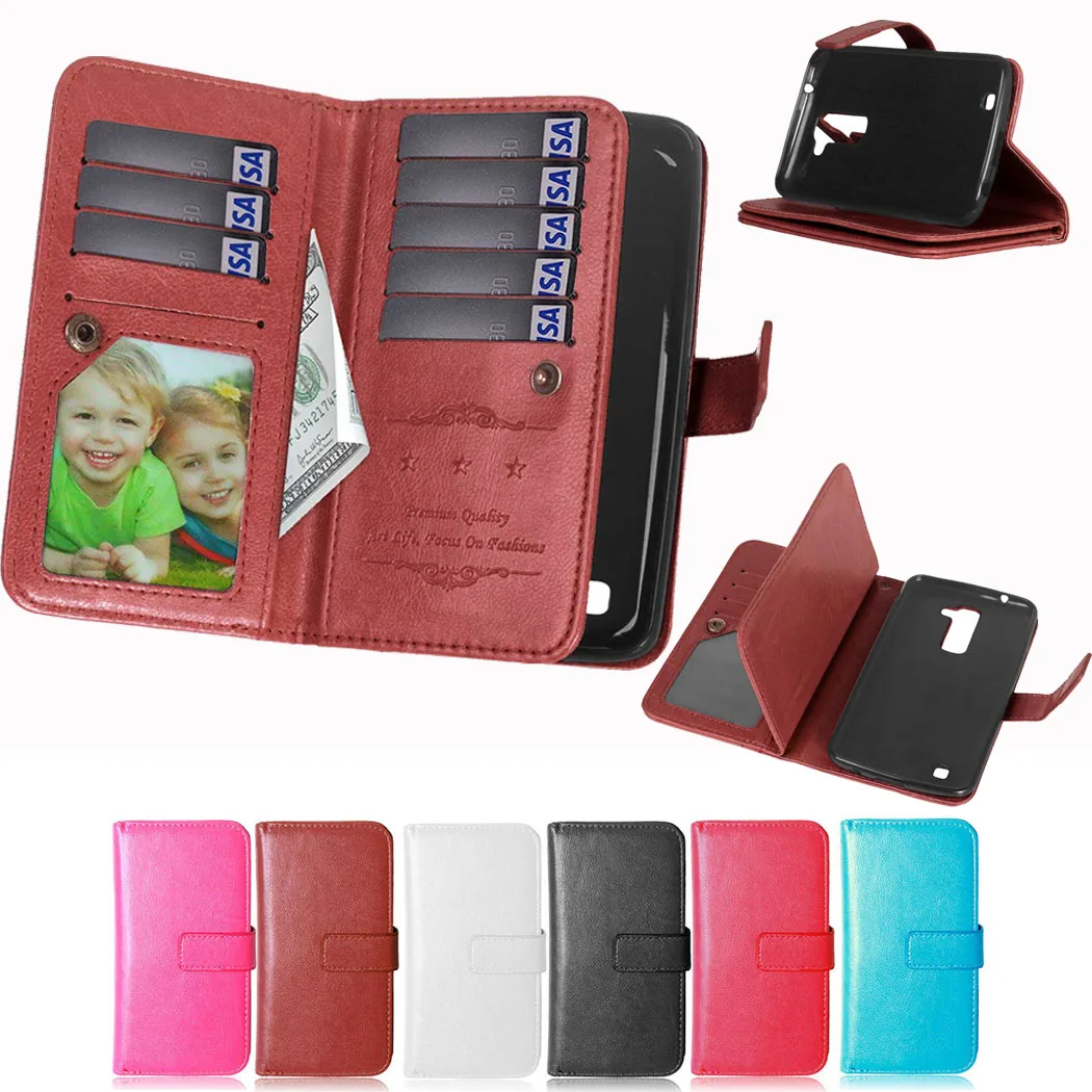 

Luxury Wallet Cases Cover for LG K10 Bag with Card Holder Stand Flip Leather Case for LG K10 K420N K430 Moblie Phone Case Covers