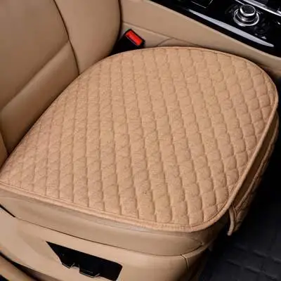 Универсальный льняной тканевый Прочный чехол для сиденья автомобиля, четыре сезона, передняя и задняя льняная подушка, дышащий протектор, коврик, автомобильные аксессуары - Название цвета: Оранжевый