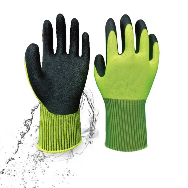Водонепроницаемые дышащие бытовые перчатки износостойкие противоскользящие садовые перчатки прочные эмульсионные нитриловые песчаные Защитные перчатки с покрытием