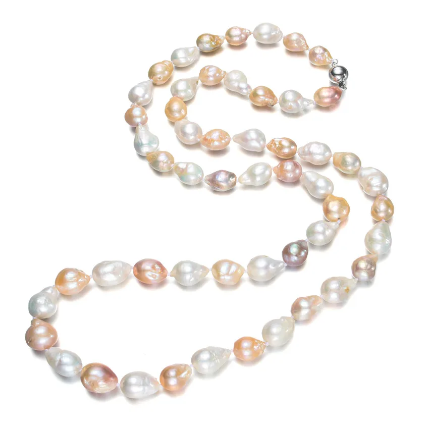 

RNUEN 11-13mm AA edison baroque shape 36" Freshwater pearl nekclace with free shipping