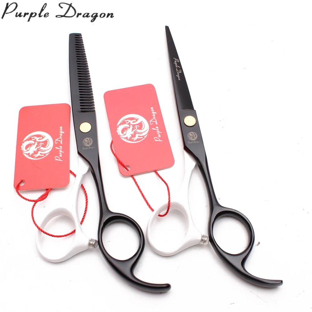 

6.0" Stainless White&Black Straight Shears Thinning Scissors Hairdresser's Scissors Barber Shop Professional Hair Scissors Z1023