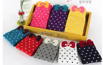 

300pairs/lot 2015 new fashion spring summer dot bowknot Short Invisible Socks Ankle Sock