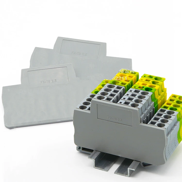 

50pcs/bag D-STTB2.5BG terminal block End plates rail Wiring board connector terminals Wire Cable Terminal End plate