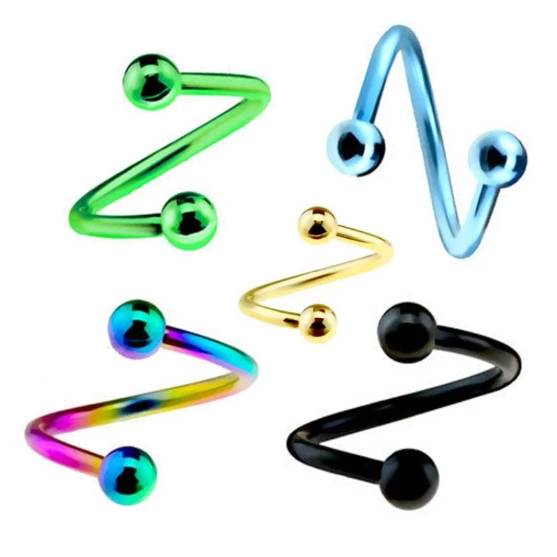 Серьга гвоздик для пирсинга 4 шт. 1 2*8 + 3 мм|stud piercing|tragus earring studcartilage tragus earrings |