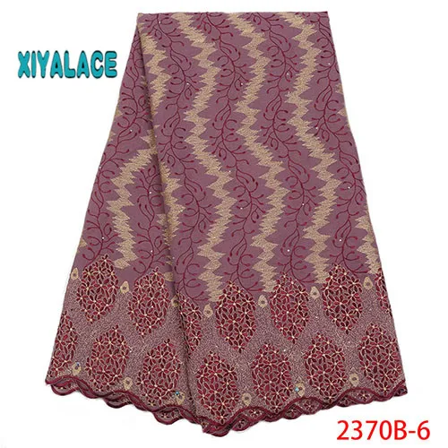 Африканская кружевная французское кружевная ткань в нигерийском стиле из высококачественной вуали кружевной ткани новое торжественное платье кружевная швейцарская Вуаль со YA2370B-1 - Цвет: 2370B-6